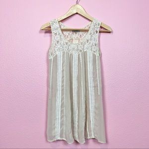 Sheer Lace Sleeveless Top • Shell Tunic • Size S